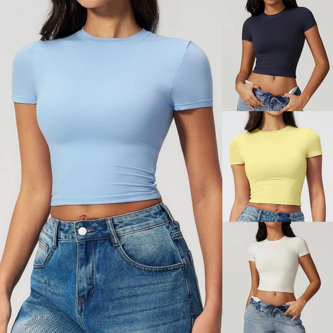 T Shirt Tight Fit - Женская облегающая спортивная футболка с коротким